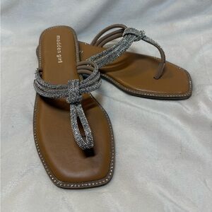 Madden Girl Metallic and Tan Sandals